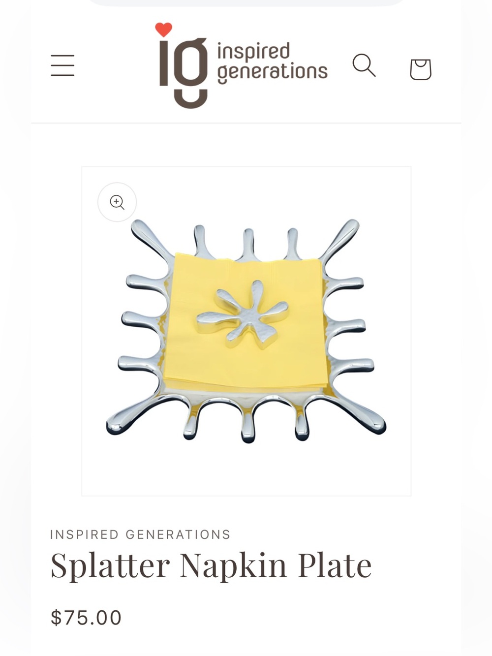 Inspired Generations Splatter Napkin Plate - Picture 2 of 2